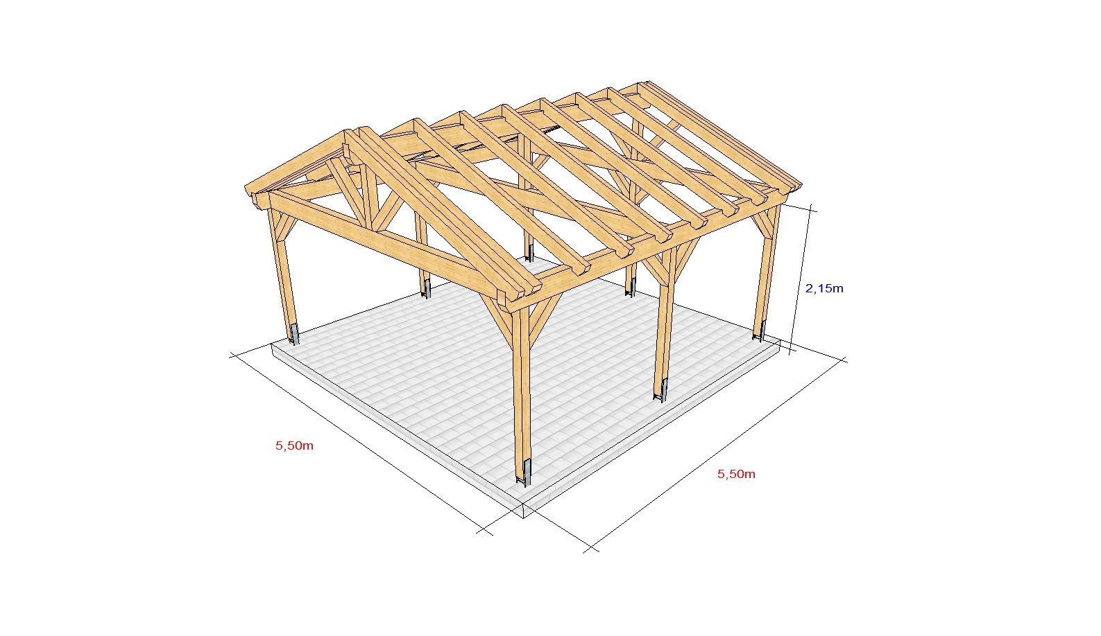 Carports aus Holz Bausätze zum Selbstaufbau HTL Solid